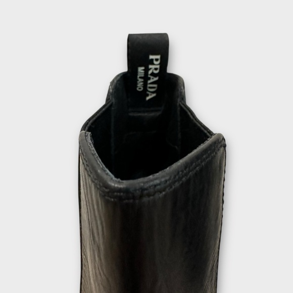 Prada Black Leather Chelsea Boots NWOB - Picture 12 of 15